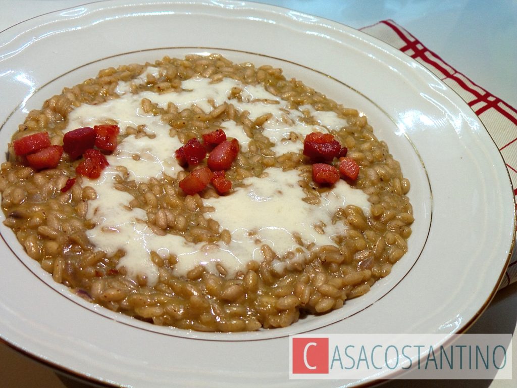 Risotto zucchine pancetta e taleggio