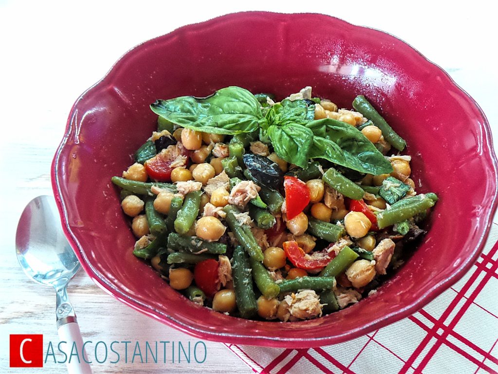 Insalata di fagiolini tonno e ceci